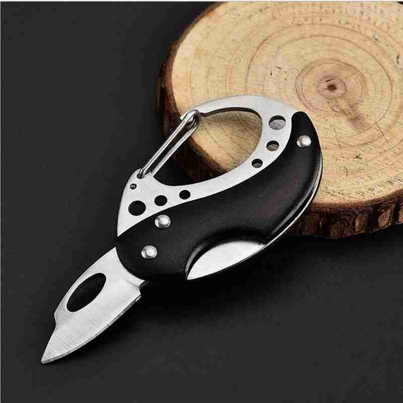 Cutting Tool Survival Carabiner Snap Mini Knife Spring Clip Camping Hiking  Hook Backpack Tactical Buckle ClipKey Ring Keychain - TOP KNIVES
