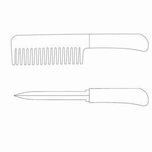 Zt-ckp2-black cia agent comb knife belt - cia agent comb knife top knives