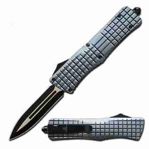 Grey Textured OTF Knife