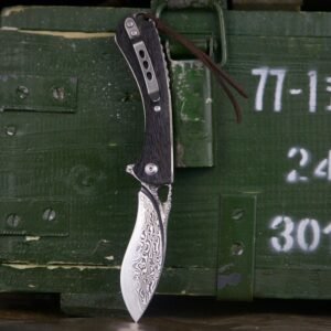 Damascus Sharp tactical folding knife Home Self-defense EDC hand folding knife Outdoor High G10 folding knife pocket knife - K-zdd12EK