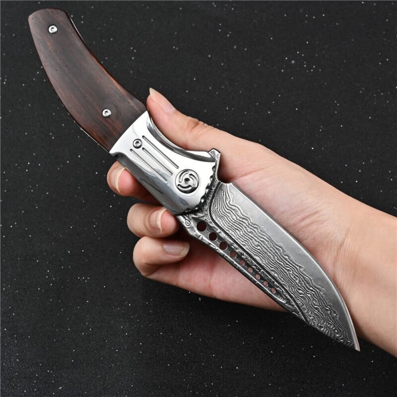 Outdoor Camping EDC Hand Tool Self Defense Utility Pocket Knives Tactical Survival Hunting Folding Knife Damascus - Image 2