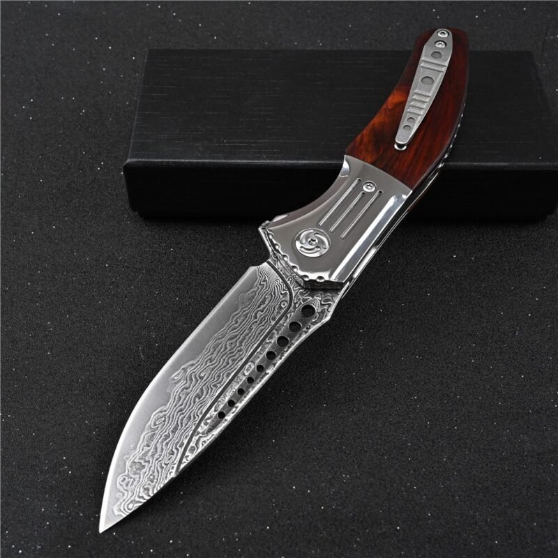 Outdoor Camping EDC Hand Tool Self Defense Utility Pocket Knives Tactical Survival Hunting Folding Knife Damascus - Image 3