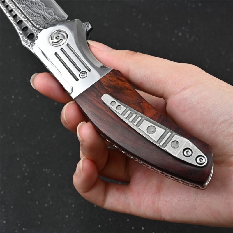 Outdoor Camping EDC Hand Tool Self Defense Utility Pocket Knives Tactical Survival Hunting Folding Knife Damascus - Image 5