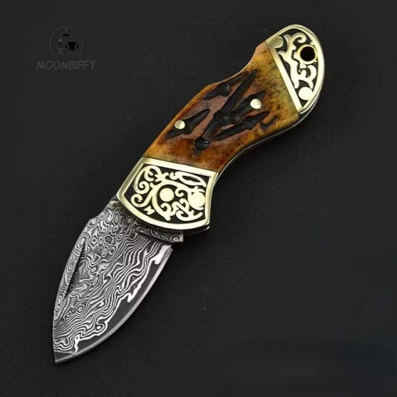 Pocket Outdoor Knives Keychain Folding Knife Damascus Steel Knife Portable Mini Portable Knife 1 pcs hunting knife mini knife - Image 3