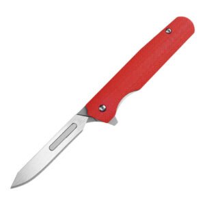 J085 Big size G10 handle Carbon Steel Replaceable Blade outdoor camping utility folding pocket knife for daily boxes survival