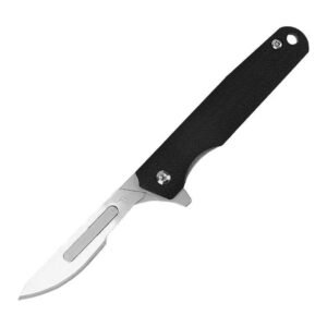J085 small G10 handle carbon steel Replaceable blade pocket utility rescue knife for box paper rescue survival