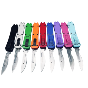 mini otf surgery knife, removable blade,AUTOMATIC pocket EDC keychain knives/10pcs surgical blades