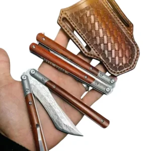 Wuji butterfly knife Damascus steel